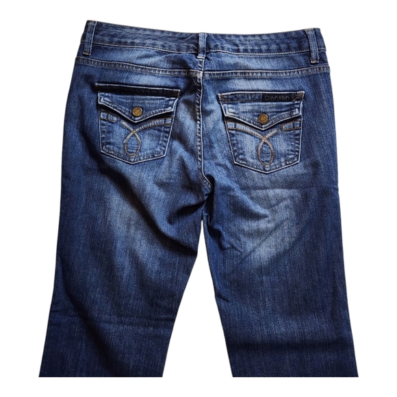 Calvin Klein Lean Bootcut Jeans Size 29/8 Medium Wash Stretch Classic Denim - Picture 4 of 7